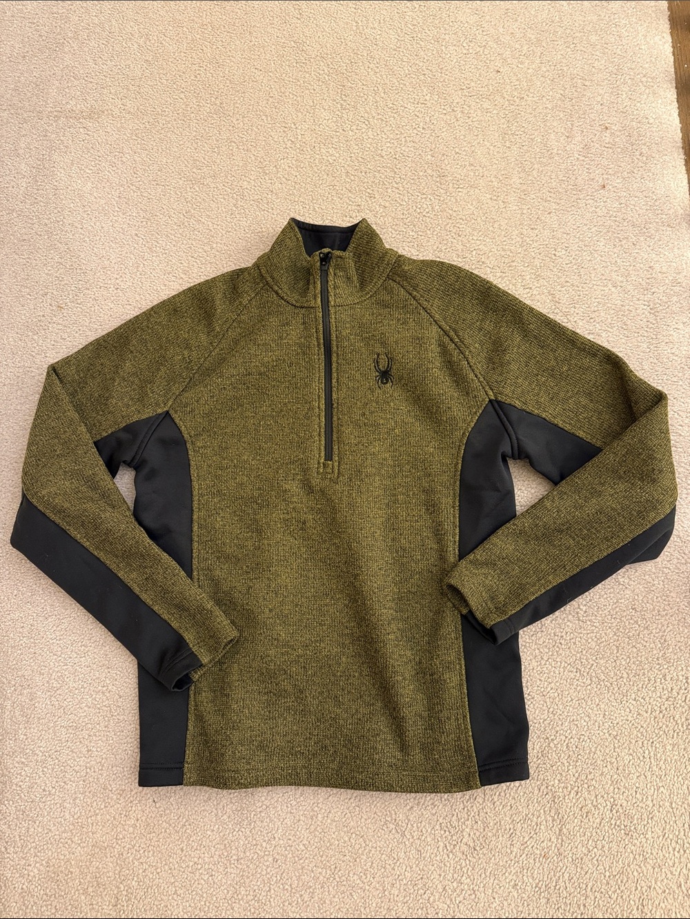 Spyder Active Outbound Fleece Jacket Men’s M Green Black Half Zip